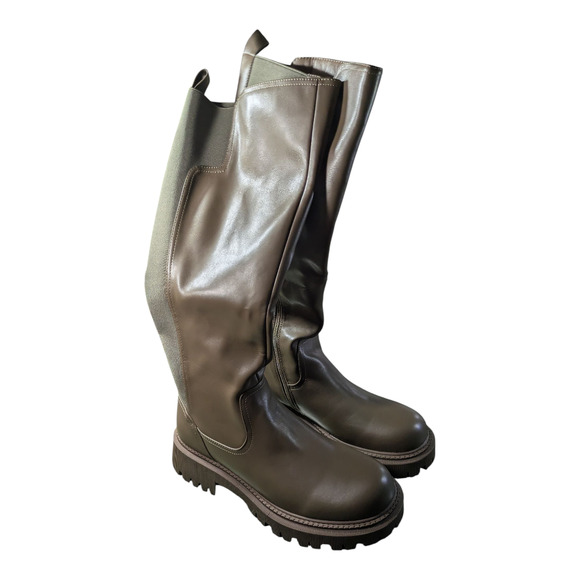 Teaieui Tan/Beige Women's Boots - Brand New - Mid to Lower Knee - Size 9.5 - Picture 8 of 9